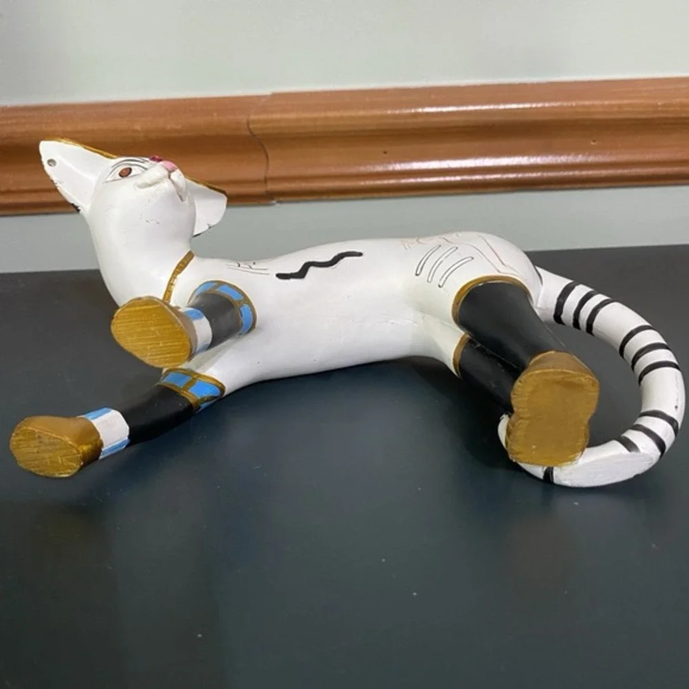 Egyptian Cat Figurine  Stone Vintage 9